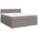 Pat continental cu saltea, gri taupe, 180x200 cm, textil - WALTI WALTI
