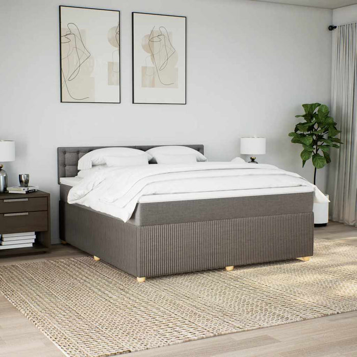 Pat continental cu saltea, gri taupe, 180x200 cm, textil - WALTI WALTI