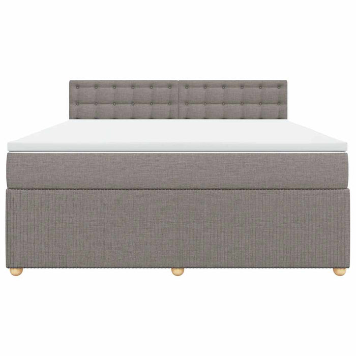 Pat continental cu saltea, gri taupe, 180x200 cm, textil - WALTI WALTI
