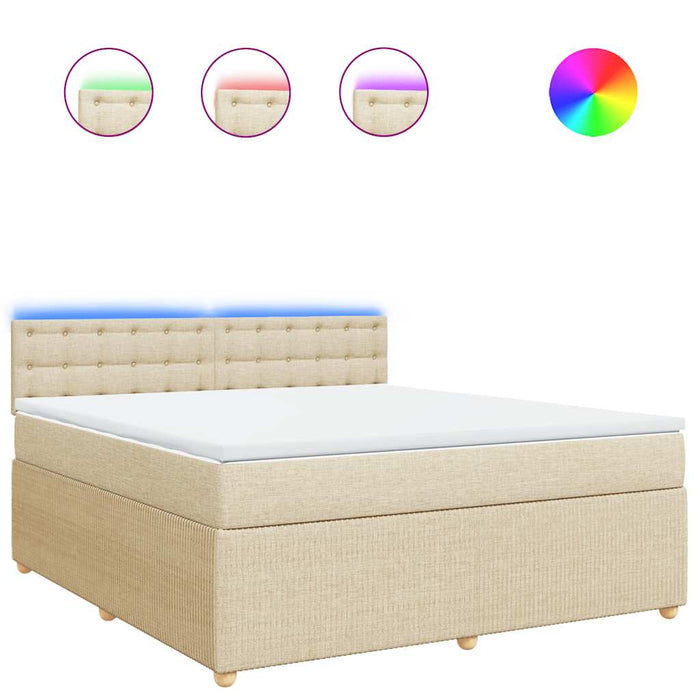 Pat continental cu saltea, crem, 180x200 cm, textil - WALTI WALTI