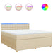 Pat continental cu saltea, crem, 180x200 cm, textil - WALTI WALTI