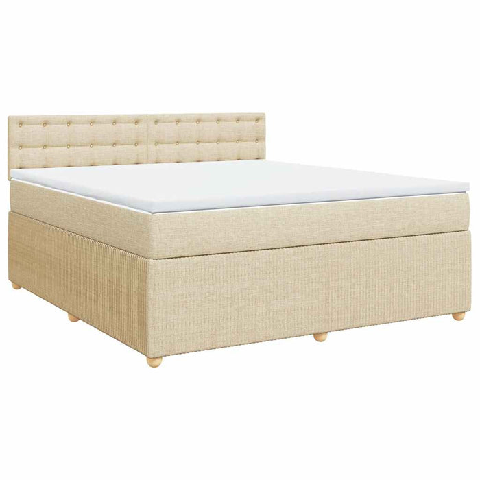 Pat continental cu saltea, crem, 180x200 cm, textil - WALTI WALTI