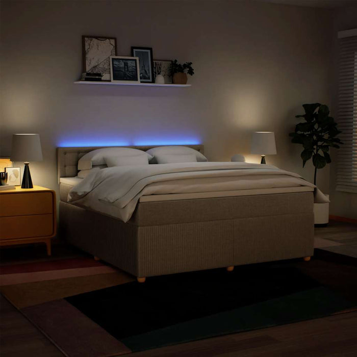 Pat continental cu saltea, crem, 180x200 cm, textil - WALTI WALTI