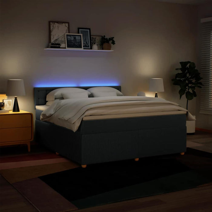 Pat box spring cu saltea, albastru, 180x200 cm, material textil - WALTI WALTI