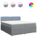 Pat box spring cu saltea, gri deschis, 200x200 cm, textil - WALTI WALTI
