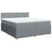 Pat box spring cu saltea, gri deschis, 200x200 cm, textil - WALTI WALTI