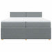 Pat box spring cu saltea, gri deschis, 200x200 cm, textil - WALTI WALTI
