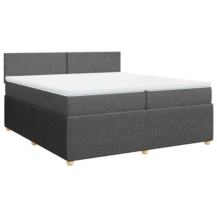 Pat box spring cu saltea, gri închis, 200x200 cm, textil - WALTI WALTI