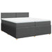 Pat box spring cu saltea, gri închis, 200x200 cm, textil - WALTI WALTI