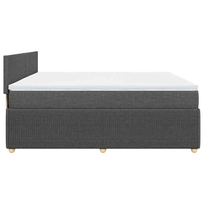 Pat box spring cu saltea, gri închis, 200x200 cm, textil - WALTI WALTI