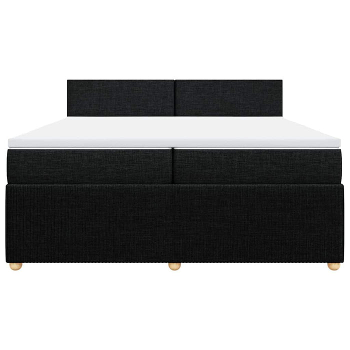 Pat box spring cu saltea, negru, 200x200 cm, textil - WALTI WALTI