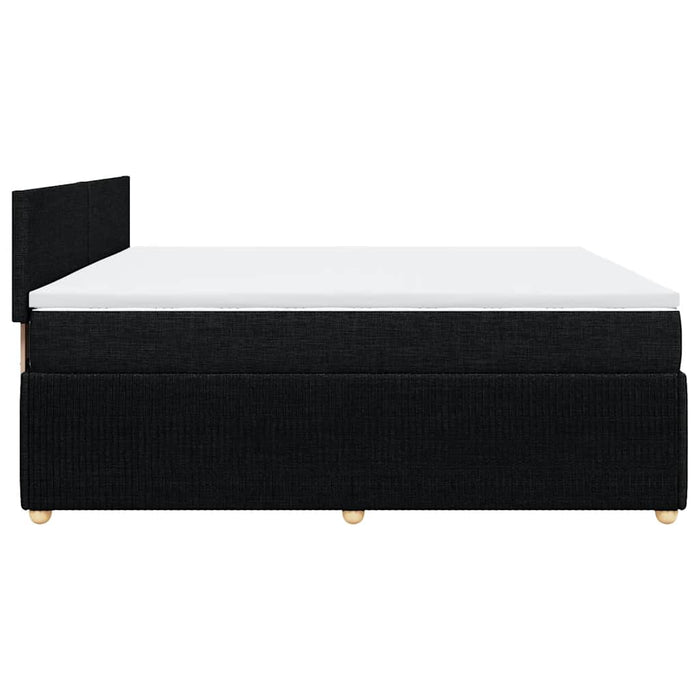 Pat box spring cu saltea, negru, 200x200 cm, textil - WALTI WALTI