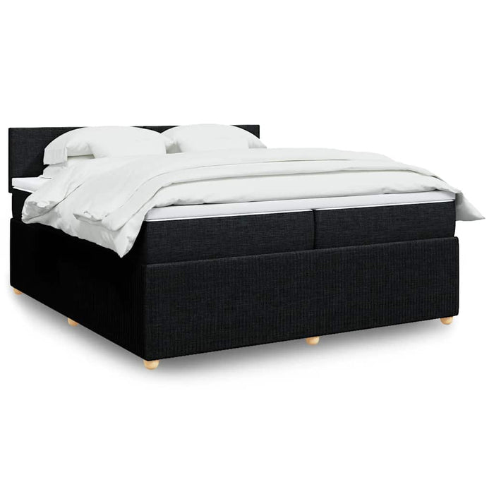 Pat box spring cu saltea, negru, 200x200 cm, textil - WALTI WALTI