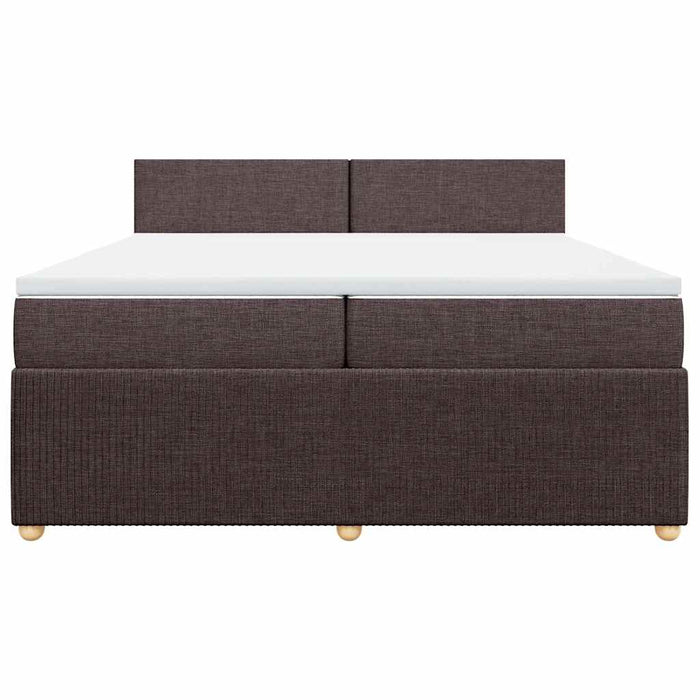 Pat box spring cu saltea, maro închis, 200x200 cm, textil - WALTI WALTI