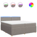 Pat box spring cu saltea, gri taupe, 200x200 cm, textil - WALTI WALTI