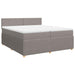 Pat box spring cu saltea, gri taupe, 200x200 cm, textil - WALTI WALTI