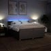 Pat box spring cu saltea, gri taupe, 200x200 cm, textil - WALTI WALTI