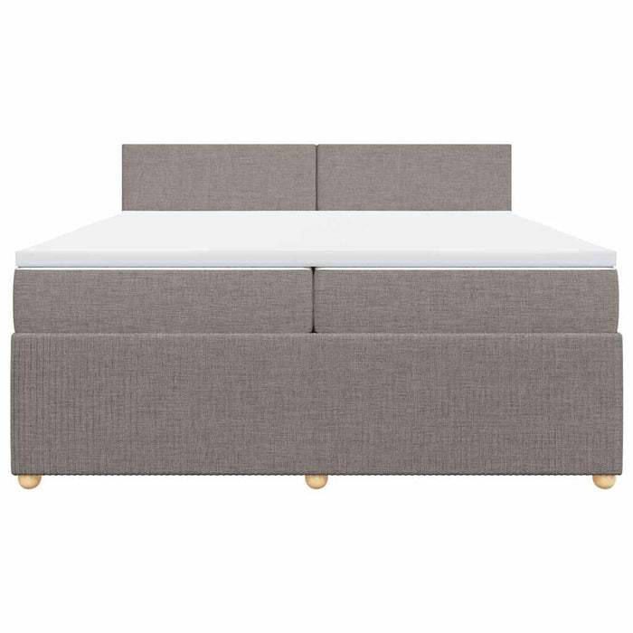 Pat box spring cu saltea, gri taupe, 200x200 cm, textil - WALTI WALTI