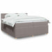 Pat box spring cu saltea, gri taupe, 200x200 cm, textil - WALTI WALTI