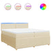 Pat box spring cu saltea, crem, 200x200 cm, textil - WALTI WALTI