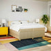 Pat box spring cu saltea, crem, 200x200 cm, textil - WALTI WALTI