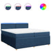 Pat box spring cu saltea, albastru, 200x200 cm, textil - WALTI WALTI