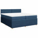 Pat box spring cu saltea, albastru, 200x200 cm, textil - WALTI WALTI