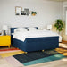 Pat box spring cu saltea, albastru, 200x200 cm, textil - WALTI WALTI