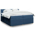 Pat box spring cu saltea, albastru, 200x200 cm, textil - WALTI WALTI