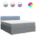 Pat box spring cu saltea, gri deschis, 200x200 cm, textil - WALTI WALTI