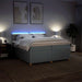 Pat box spring cu saltea, gri deschis, 200x200 cm, textil - WALTI WALTI