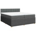 Pat box spring cu saltea, gri închis, 200x200 cm, textil - WALTI WALTI