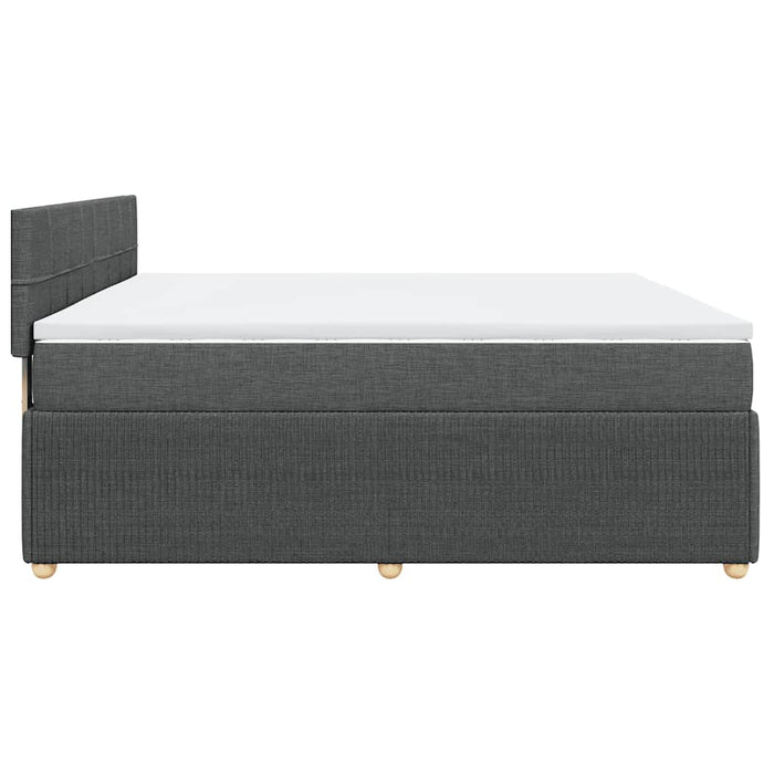 Pat box spring cu saltea, gri închis, 200x200 cm, textil - WALTI WALTI