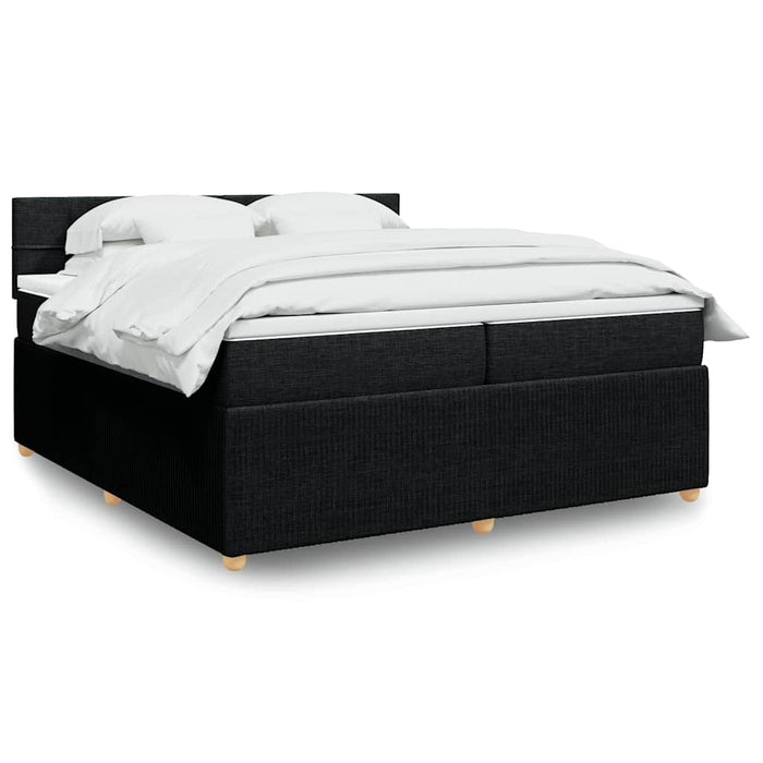 Pat box spring cu saltea, negru, 200x200 cm, textil - WALTI WALTI