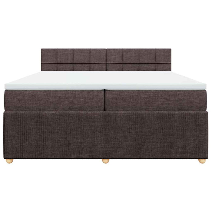 Pat box spring cu saltea, maro închis, 200x200 cm, textil - WALTI WALTI