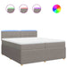 Pat box spring cu saltea, gri taupe, 200x200 cm, textil - WALTI WALTI