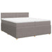Pat box spring cu saltea, gri taupe, 200x200 cm, textil - WALTI WALTI