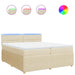Pat box spring cu saltea, crem, 200x200 cm, textil - WALTI WALTI