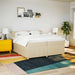 Pat box spring cu saltea, crem, 200x200 cm, textil - WALTI WALTI