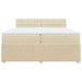 Pat box spring cu saltea, crem, 200x200 cm, textil - WALTI WALTI