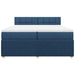 Pat box spring cu saltea, albastru, 200x200 cm, textil - WALTI WALTI