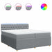 Pat box spring cu saltea, gri deschis, 200x200 cm, textil - WALTI WALTI