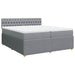 Pat box spring cu saltea, gri deschis, 200x200 cm, textil - WALTI WALTI