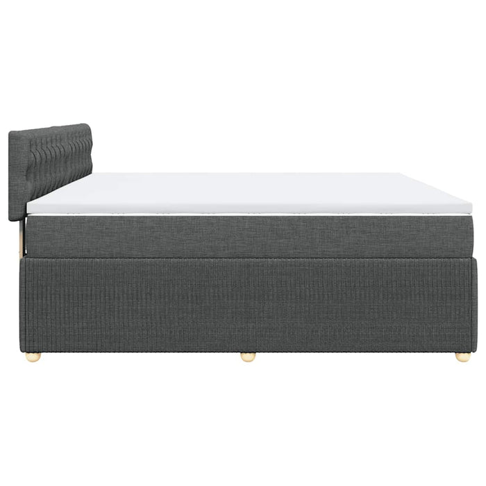 Pat box spring cu saltea, gri închis, 200x200 cm, textil - WALTI WALTI