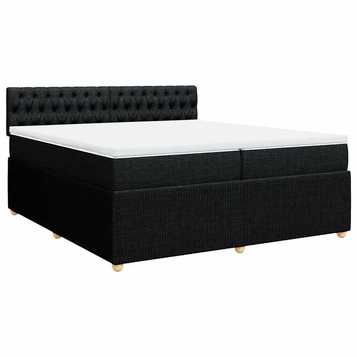 Pat box spring cu saltea, negru, 200x200 cm, textil - WALTI WALTI