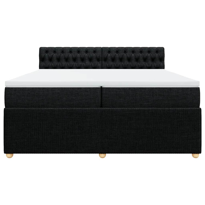 Pat box spring cu saltea, negru, 200x200 cm, textil - WALTI WALTI