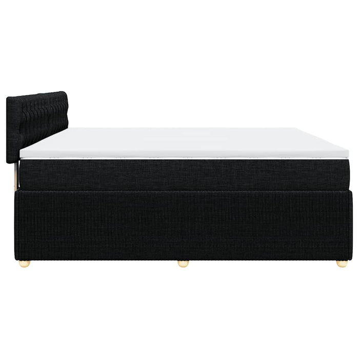Pat box spring cu saltea, negru, 200x200 cm, textil - WALTI WALTI