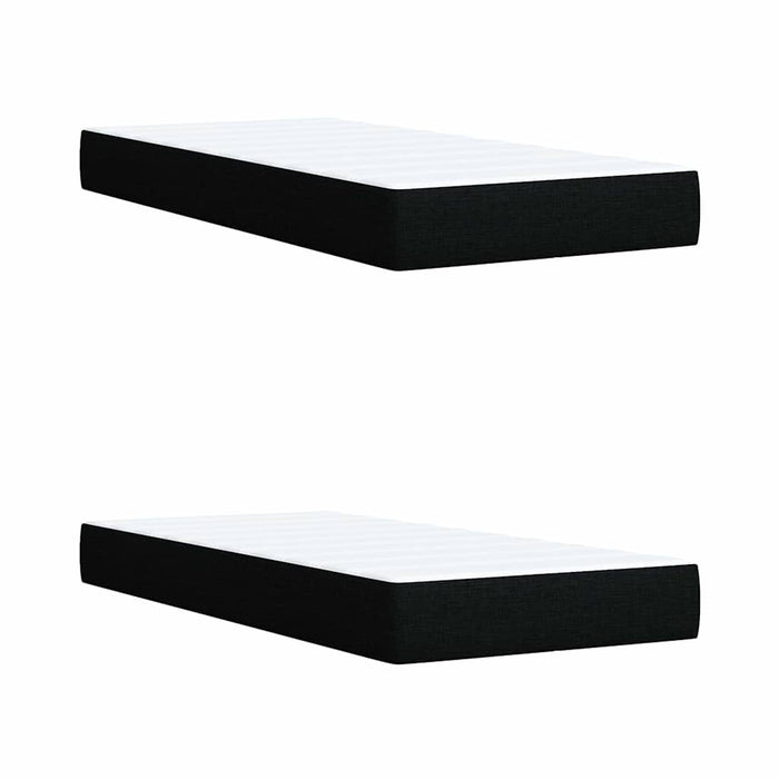 Pat box spring cu saltea, negru, 200x200 cm, textil - WALTI WALTI