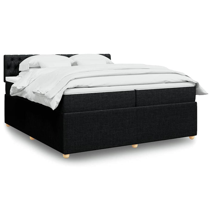 Pat box spring cu saltea, negru, 200x200 cm, textil - WALTI WALTI