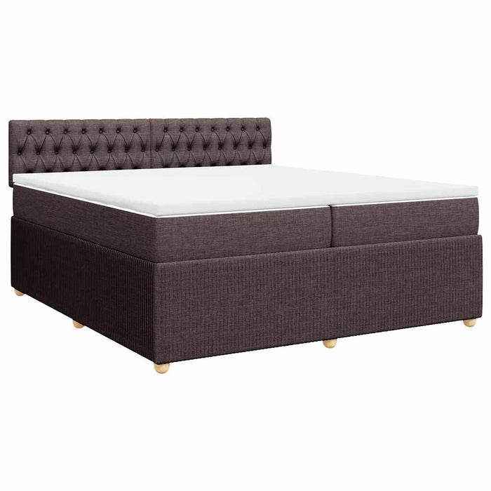 Pat box spring cu saltea, maro închis, 200x200 cm, textil - WALTI WALTI